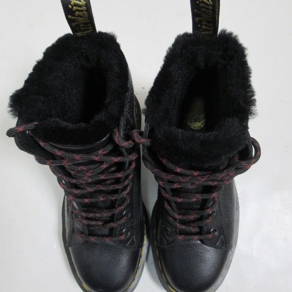 Dr Martens Barton Made In England Shearling Lined Leather Boots Black 5 M / 6 L - Picture 3 of 12